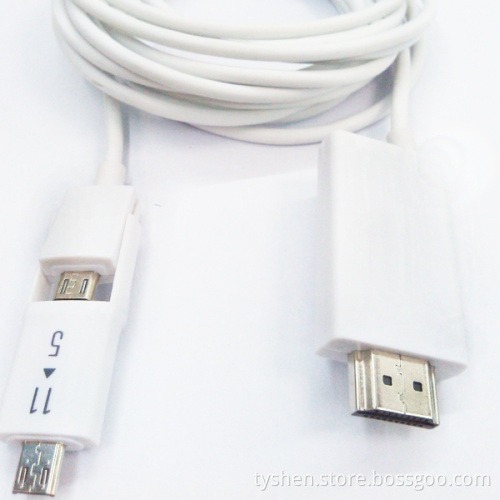 Mhl to HDMI Cable, 2.5 Meter, Micro 5 Pin&11 Pin Supported